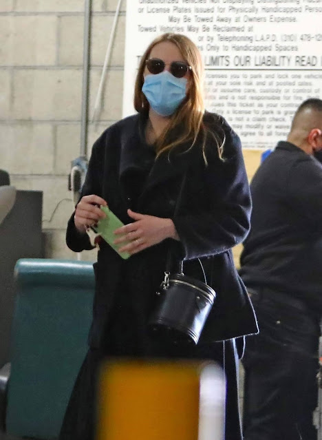 Emma Stone leaves a medical building in Los Angeles