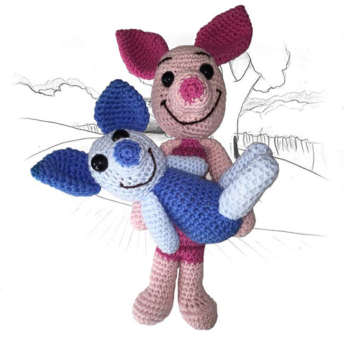 Piglet and Baby Piglet Toy - Free Pattern