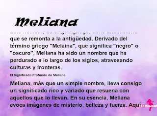 ▷ Significado del nombre Meliana