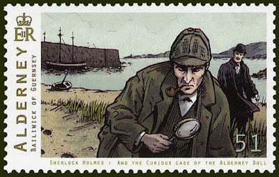 Sherlock Holmes stamp, Alderney, Guernsey