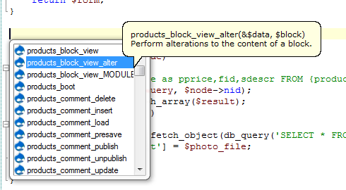 Hooks para módulos Drupal no CodeLobster