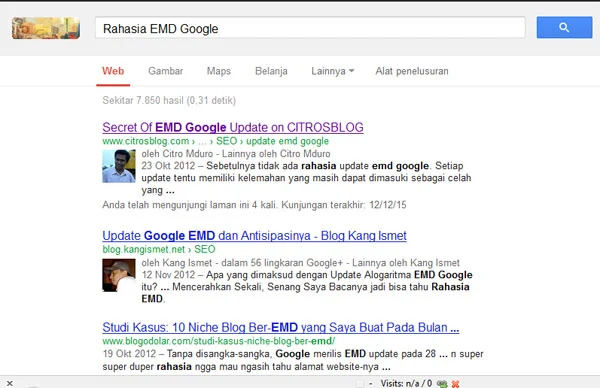 Top Rangking 1 Google Tinggal Cerita