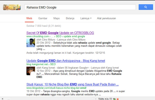 Top Rangking 1 Google Tinggal Cerita