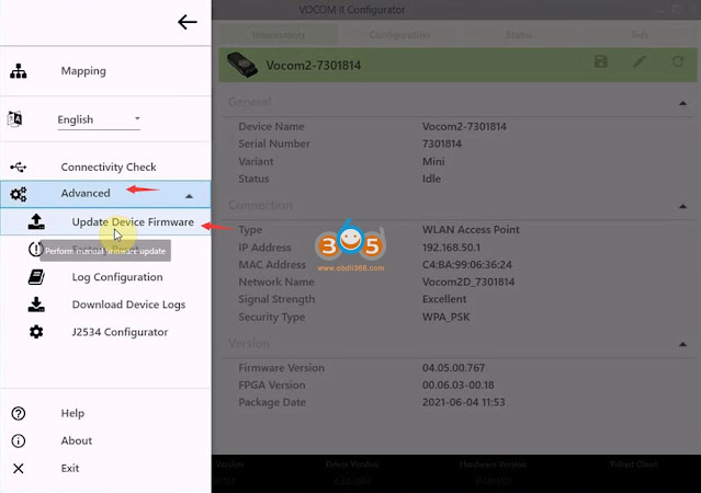 به روز رسانی Vocom II Mini Firmware 3