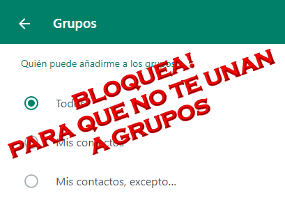 Bloquea para no ser miembro