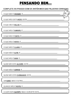 ATIVIDADES DE PORTUGUÊS PARA 3° ANO GRAMÁTICA INFANTIL