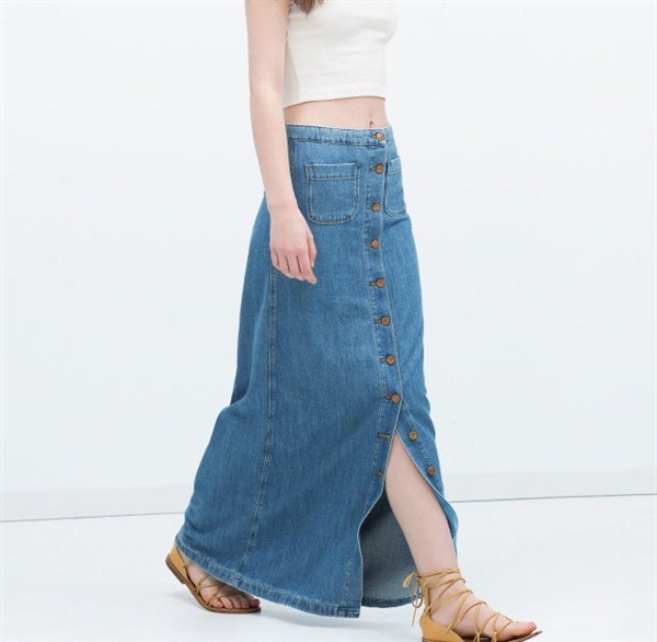 model rok jeans denim wanita desain casual simple dan elegan modern terbaru
