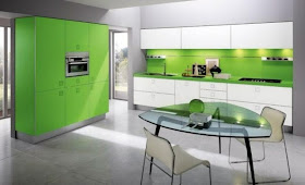 Cocina decorada verde