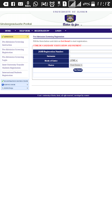 unilorin admission