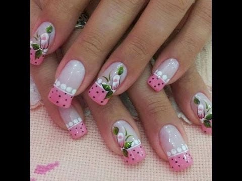 uñas decoradas , decoracion de uñas , uñas en gel , imagenes de uñas pinceladas , imagenes de uñas pintadas 