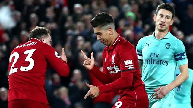Liverpool 5-1 Arsenal: Roberto Firmino fires Reds nine points clear