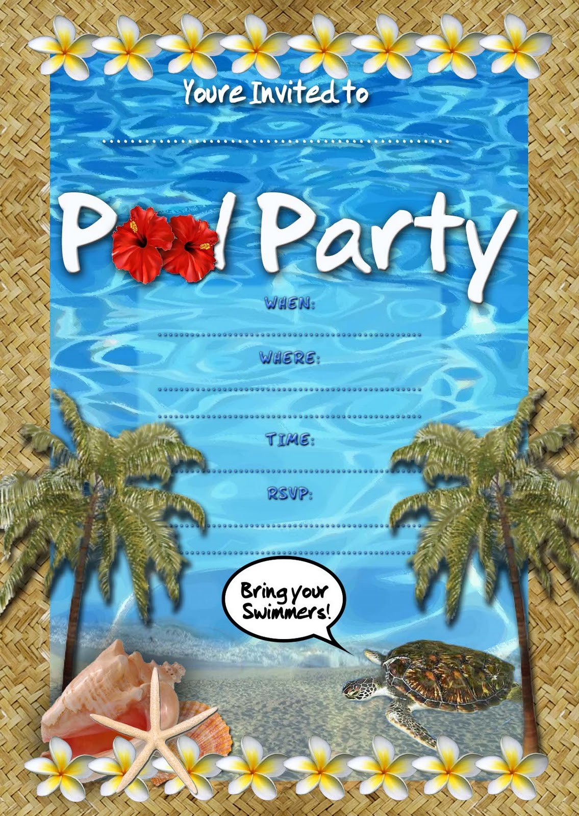 Birthday Invitations For A Pool Party 7