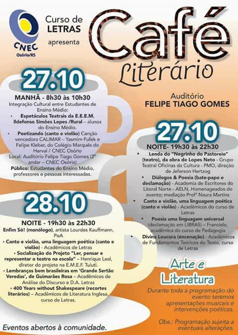 Café literário na FACOS