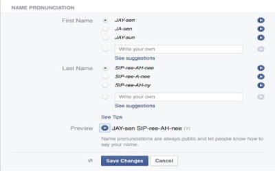 ساعد أصدقائك في نطق اسمك بشكل سليم على الفايسبوك