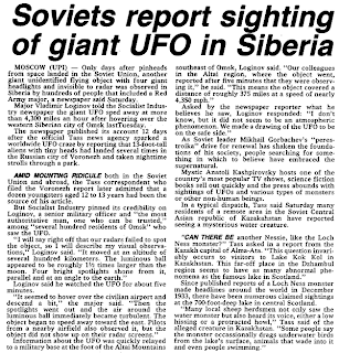 Soviets Report Sighting of Giant UFO in Siberia - Stars and Stripes, The 10-24-1989