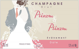 Étiquettes de champagne personnalisées: nouveaux modèles mariage