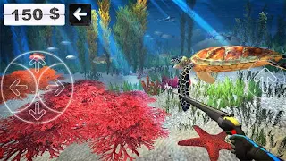 Screenshots of the Spearfishing 3D for Android tablet, phone.