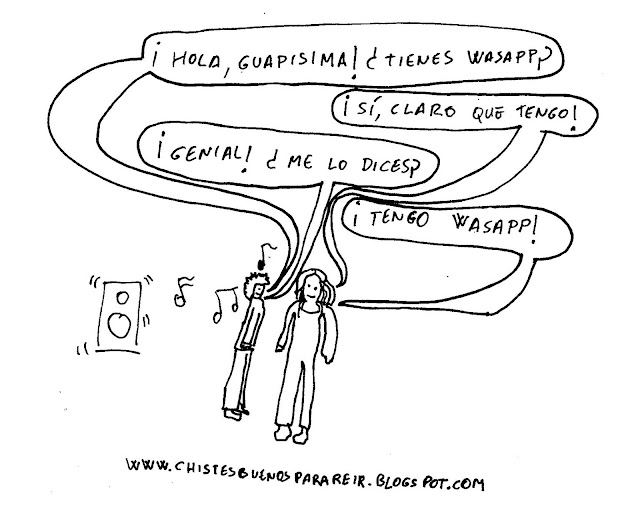 -¡Hola, guapisima! ¿tienes la aplicación? -¡Sí,claro que la tengo! -¡Genial!¿me lo dices? -¡Tengo la aplicación!