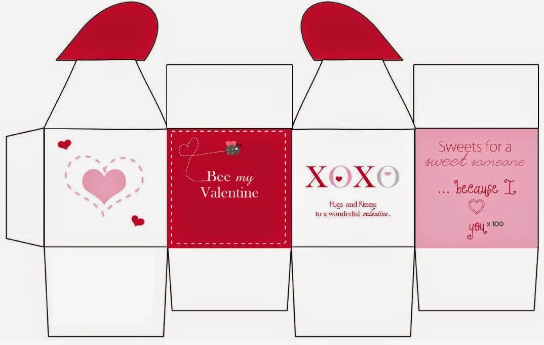 Be Mine: Free Printable Box with Heart Closure.