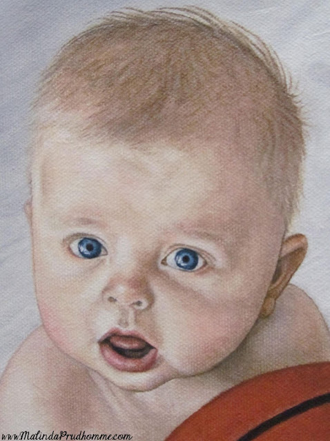 baby portrait, baby painting, portrait artist, portrait painting, child portrait, baby basketball, original artwork, custom artwork, commission artwork