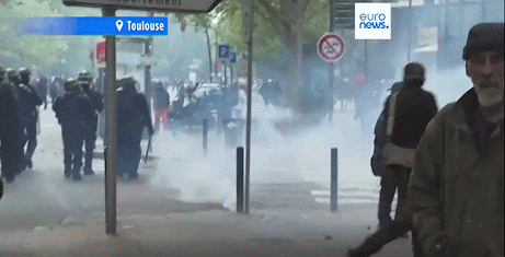 de violentes manifestations à Toulouse