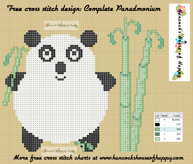 Complete Panda-monium! Cute Kawaii Panda Cross Stitch Design Free to Download