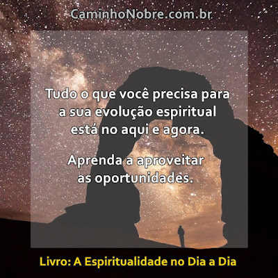 Tudo o que você precisa para sua evolução espiritual você encontra no aqui agora