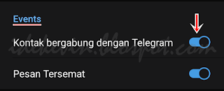 Aktifkan Notifikasi Kontak bergabung dengan Telegram