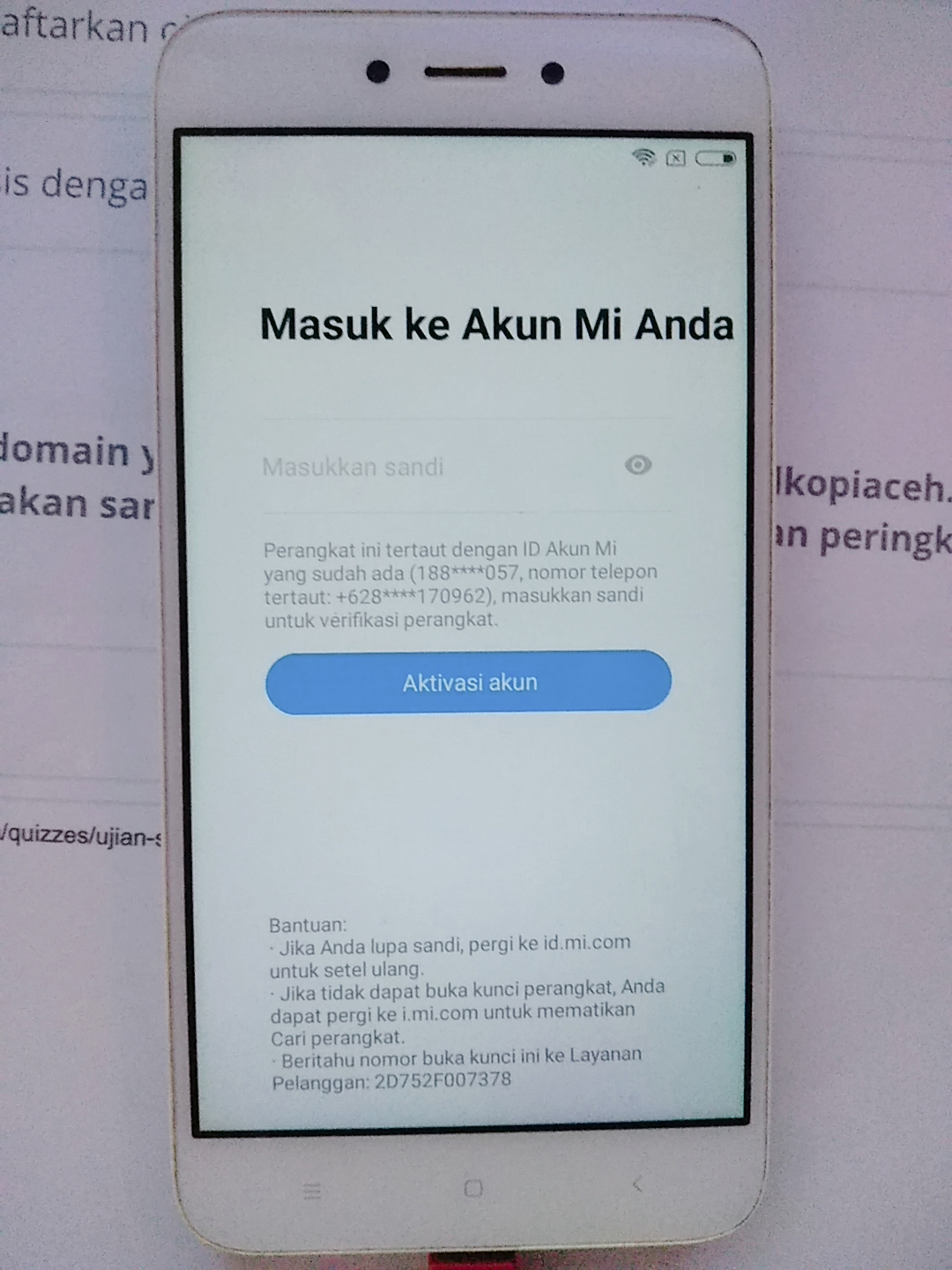 Cara ByPass Mi Account Redmi 5A