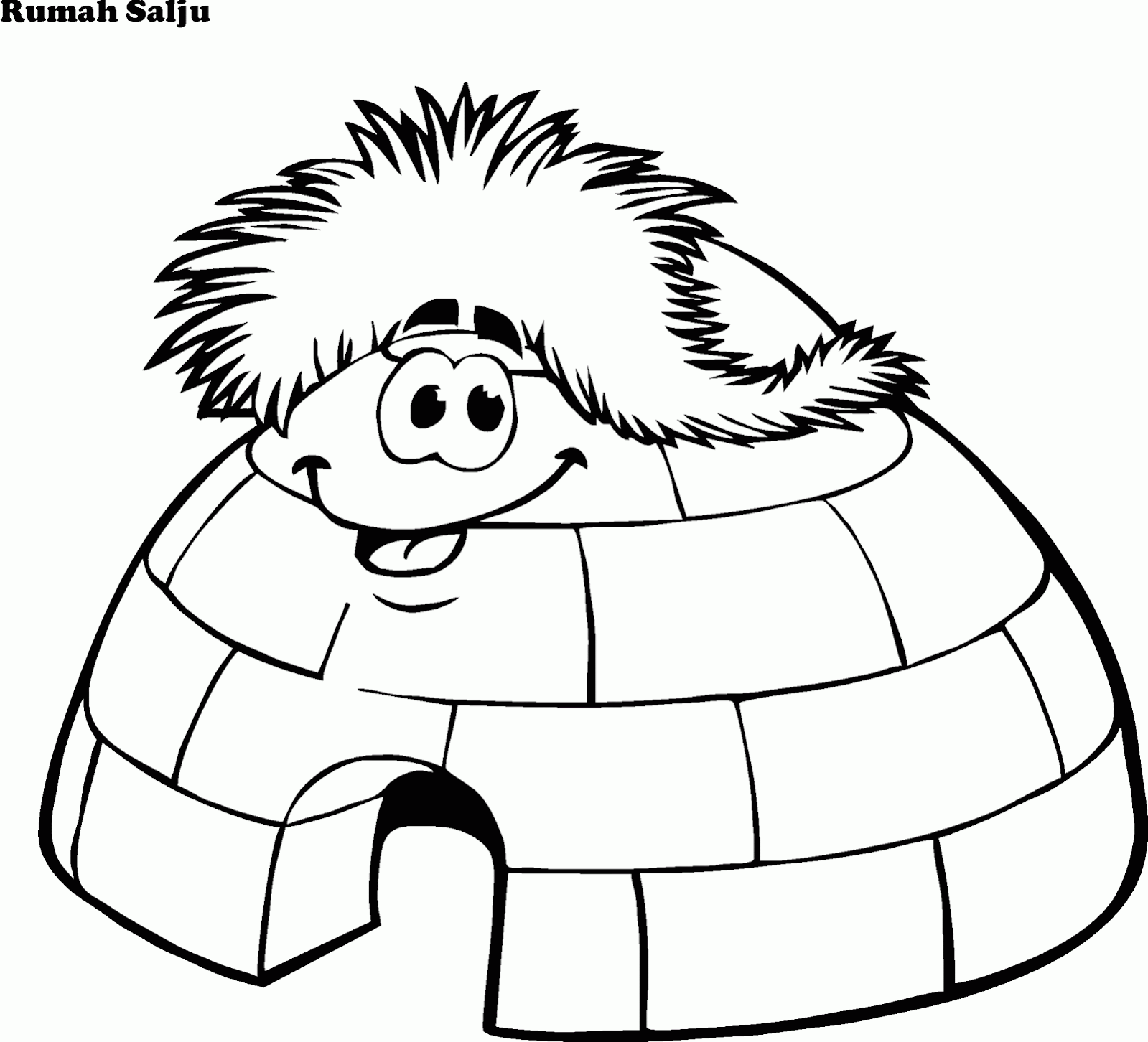 Gambar Rumah Kartun Hitam Putih. gambar mewarnai igloo 