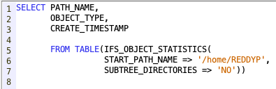 Retrieve Objects present in IFS Directory