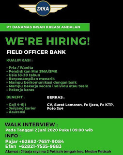 Loker Medan Terbaru SMA SMK Juni 2020 PT Danamas Insan Kreasi Andalan