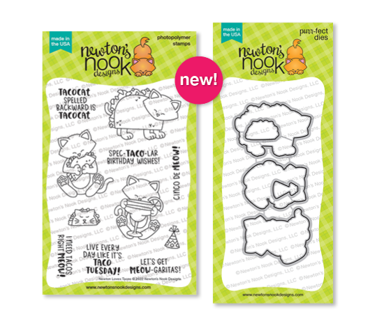 Newton Loves Tacos Stamp Set and Coordinating Die Set by Newton's Nook Designs
