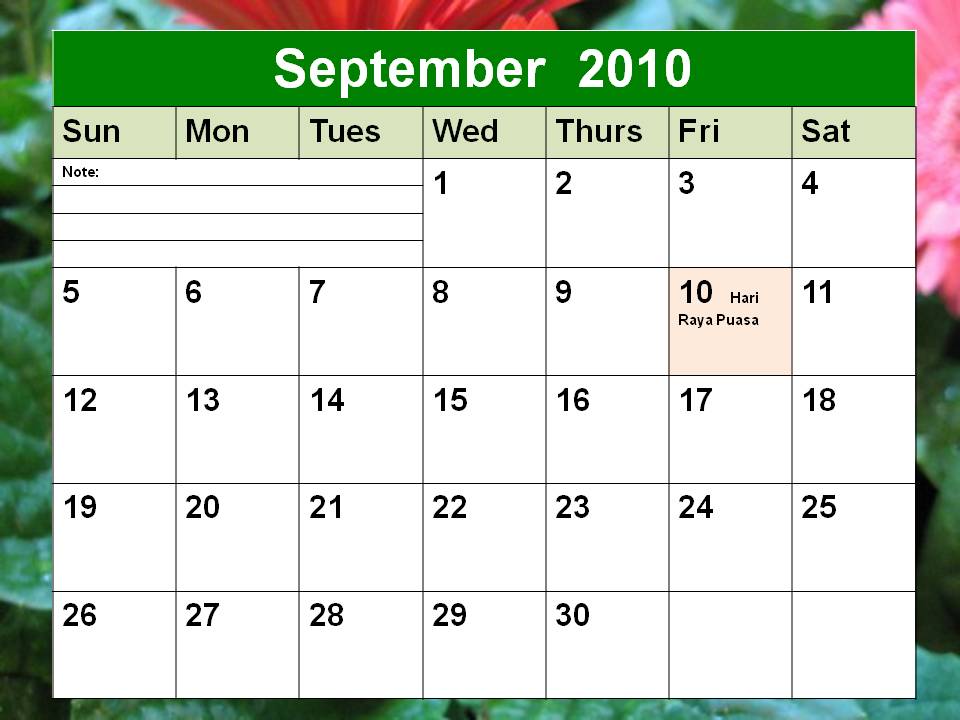 september 2011 calendar with holidays. Blank September 2010 Singapore Calendar with Holidays. To download and print this Blank September 2010 Singapore Monthly Calendar with Holidays: