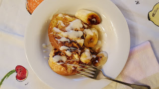 French Toast with Vanilla Bourbon Sauce and Caramilized Bananas