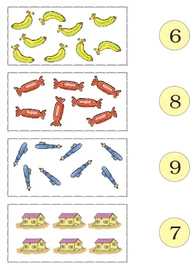 Solutions Class 1 गणित का जादू Chapter-2 ( एक से नौ तक की संख्याएँ उतने ही जितने की)