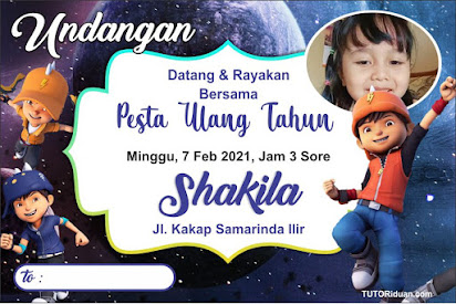 Desain Undangan Ultah Kartun Boboiboy CDR