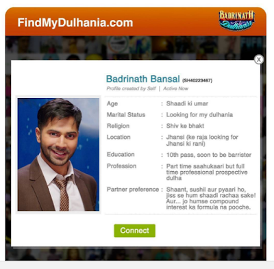 Hilarious matrimonial ad by varun dhawan