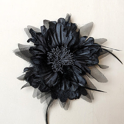 Black flower clip