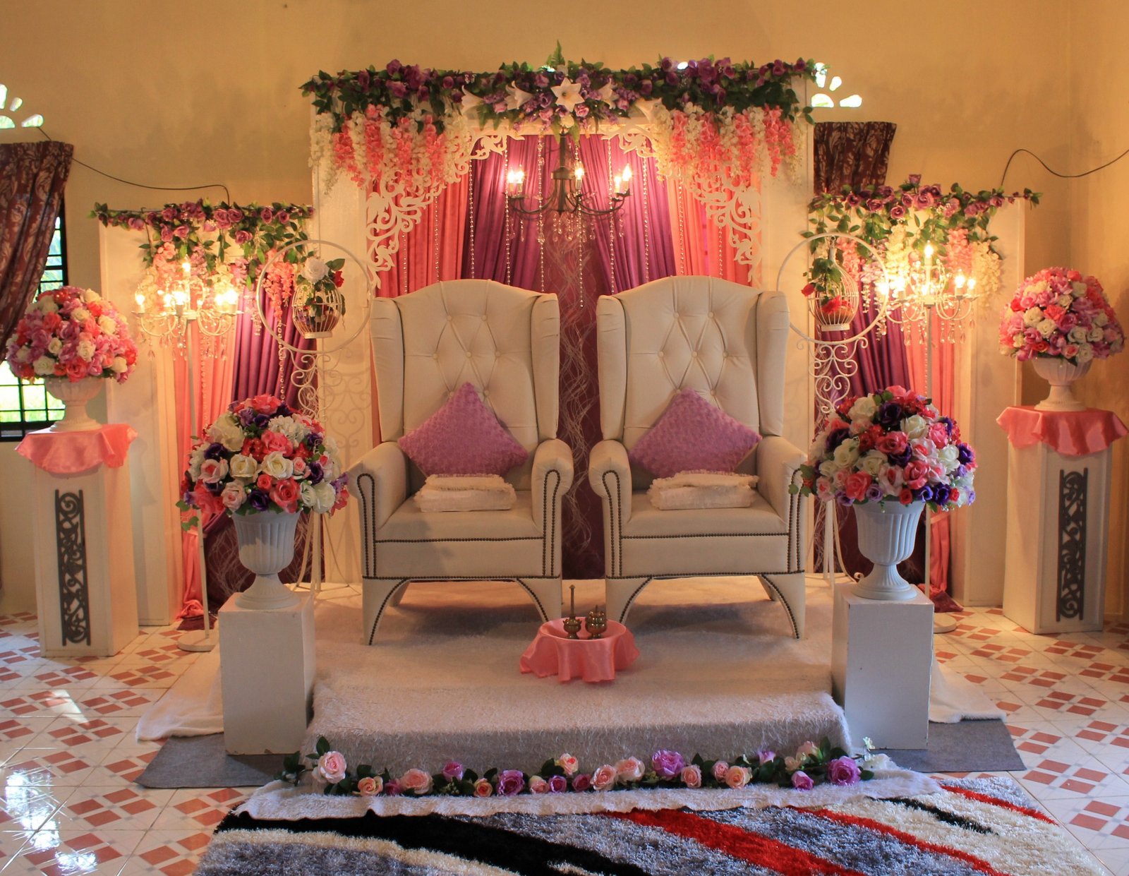 Kerja Kahwin Kuala Kangsar Pelamin 3 Panel Tema Pink  