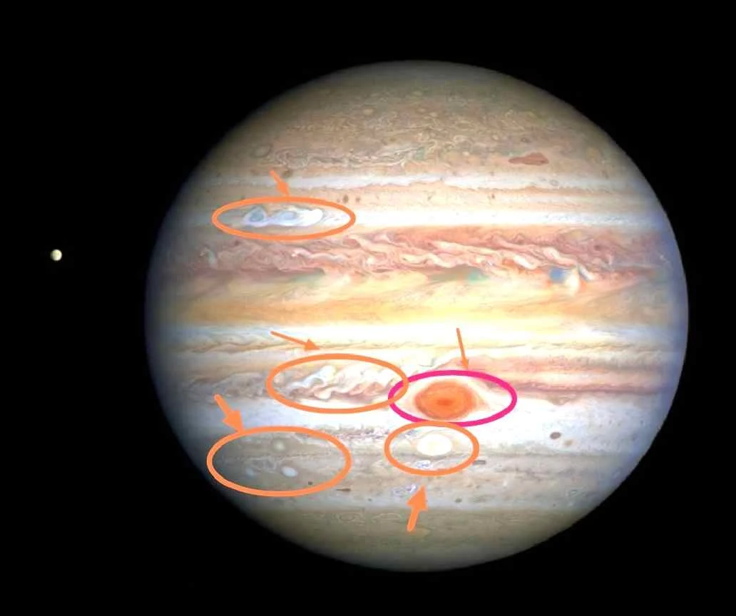 Storms on jupiter