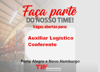 Vaga para Conferente e Aux. Logístico em Porto Alegre e Novo Hamburgo