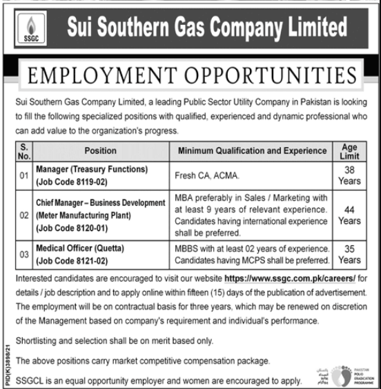 Latest Jobs in Sui Gas Department/ Latest Jobs in Sui Gas Department 2022