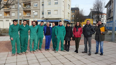 Inauguración de la plaza del Centro Cívico Cuatrovientos, Ponferrada, León.