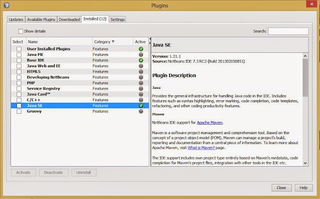 Cara Mengaktifkan Plugin Java SE di NetBeans