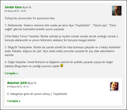Gravatar Yorum