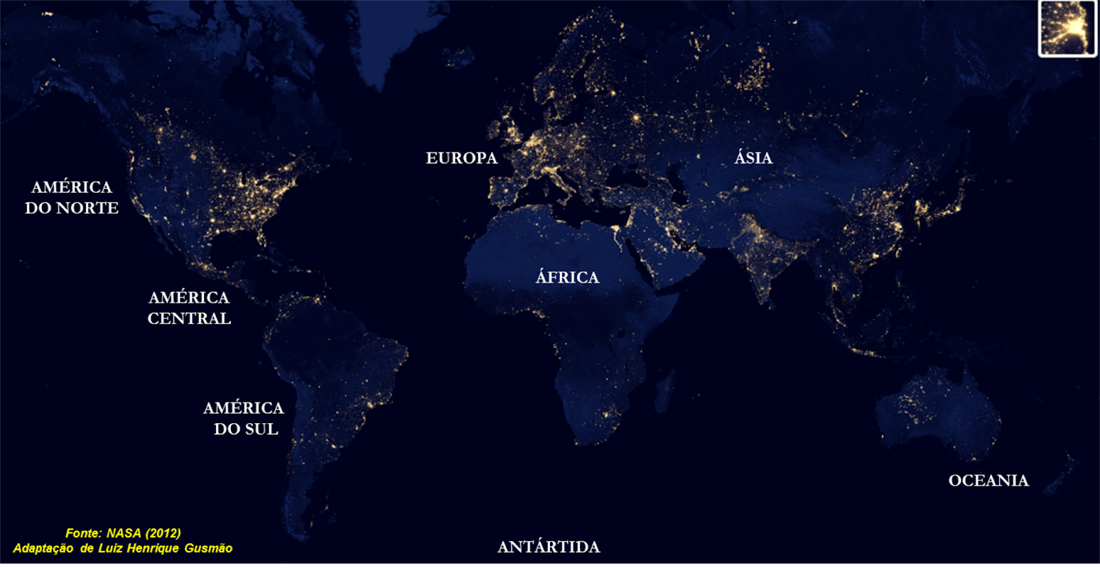 Geografia E Cartografia Digital Veja O Planeta Terra A Noite