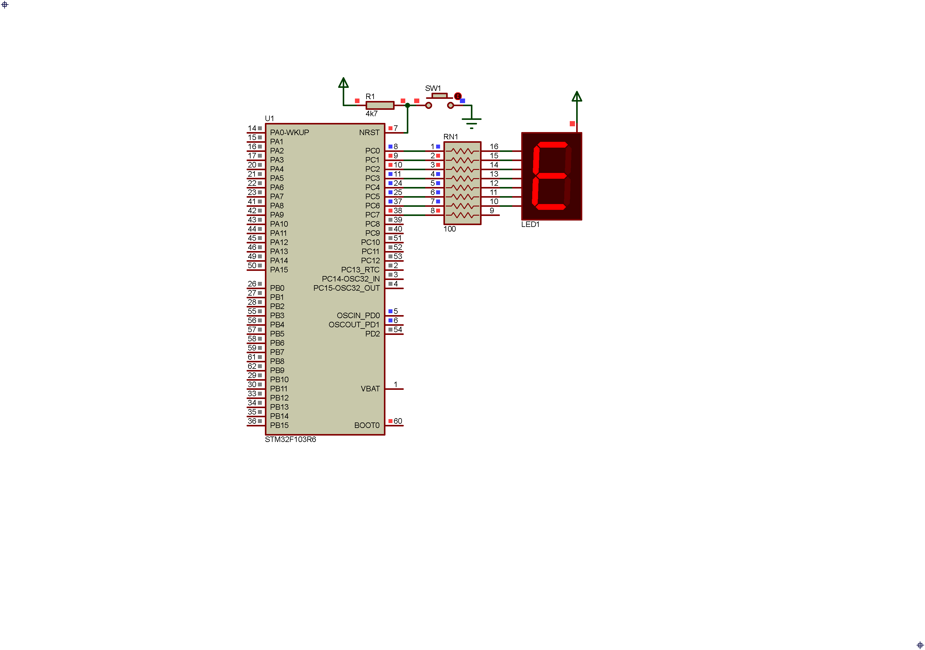 STM32F103R6 Common Anode Seven Segments Display Example