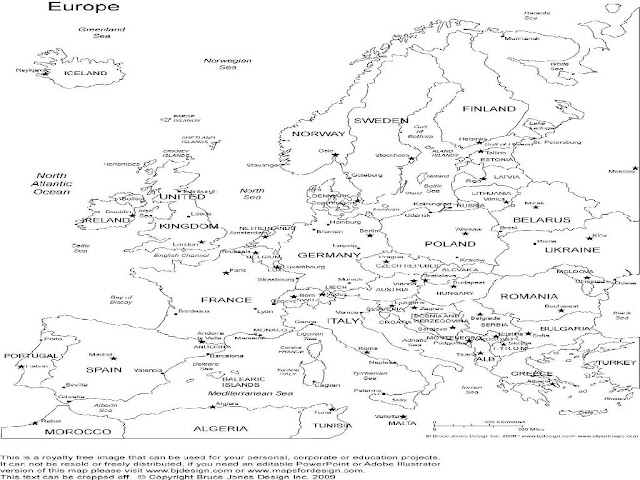 Outline Map Of Europe With Country Names