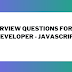 Interview Questions for Web Developer - JavaScript